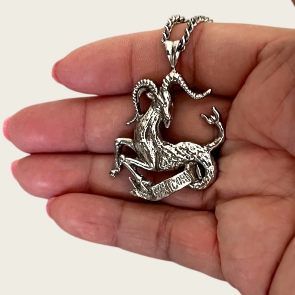 Stainless steel Capricorn Zodiac unisex Necklace